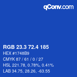 カラーコード: RGB 23.3 72.4 185 | qconv.com