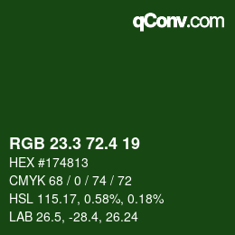 カラーコード: RGB 23.3 72.4 19 | qconv.com