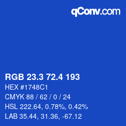 カラーコード: RGB 23.3 72.4 193 | qconv.com