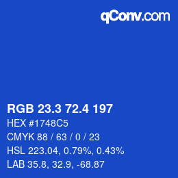 カラーコード: RGB 23.3 72.4 197 | qconv.com