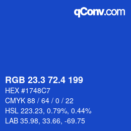 カラーコード: RGB 23.3 72.4 199 | qconv.com