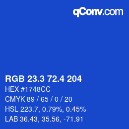 カラーコード: RGB 23.3 72.4 204 | qconv.com