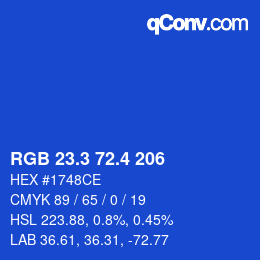 カラーコード: RGB 23.3 72.4 206 | qconv.com
