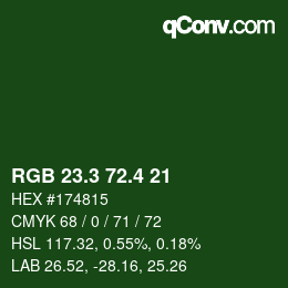 カラーコード: RGB 23.3 72.4 21 | qconv.com