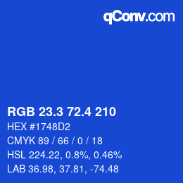 カラーコード: RGB 23.3 72.4 210 | qconv.com