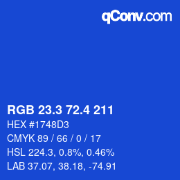 カラーコード: RGB 23.3 72.4 211 | qconv.com