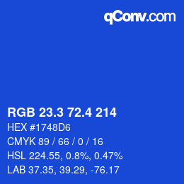カラーコード: RGB 23.3 72.4 214 | qconv.com