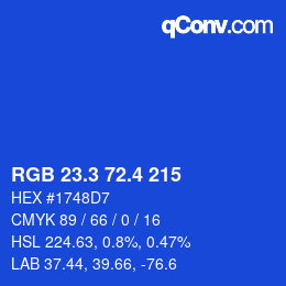 カラーコード: RGB 23.3 72.4 215 | qconv.com