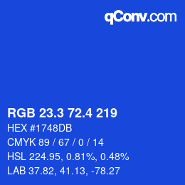 カラーコード: RGB 23.3 72.4 219 | qconv.com