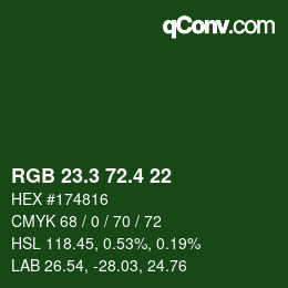 カラーコード: RGB 23.3 72.4 22 | qconv.com