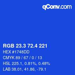 カラーコード: RGB 23.3 72.4 221 | qconv.com