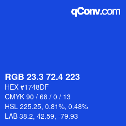 カラーコード: RGB 23.3 72.4 223 | qconv.com