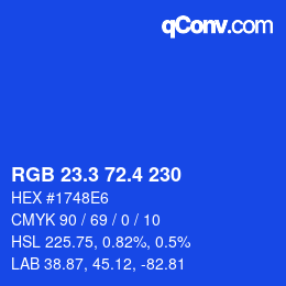 カラーコード: RGB 23.3 72.4 230 | qconv.com