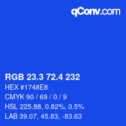 カラーコード: RGB 23.3 72.4 232 | qconv.com