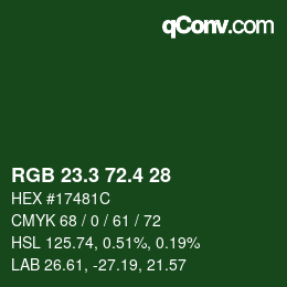 カラーコード: RGB 23.3 72.4 28 | qconv.com