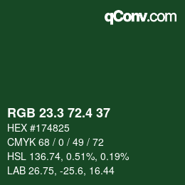 カラーコード: RGB 23.3 72.4 37 | qconv.com