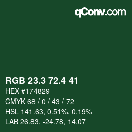 カラーコード: RGB 23.3 72.4 41 | qconv.com