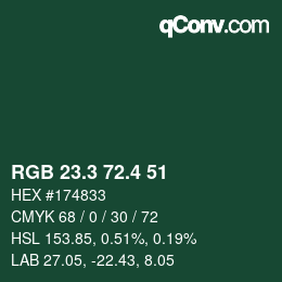 カラーコード: RGB 23.3 72.4 51 | qconv.com