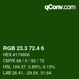 カラーコード: RGB 23.3 72.4 6 | qconv.com