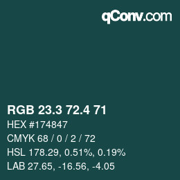 カラーコード: RGB 23.3 72.4 71 | qconv.com