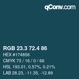 カラーコード: RGB 23.3 72.4 86 | qconv.com