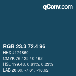 カラーコード: RGB 23.3 72.4 96 | qconv.com