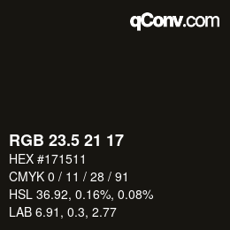 Farbcode: RGB 23.5 21 17 | qconv.com