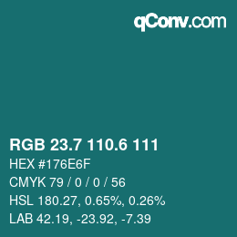 カラーコード: RGB 23.7 110.6 111 | qconv.com