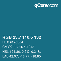 カラーコード: RGB 23.7 110.6 132 | qconv.com