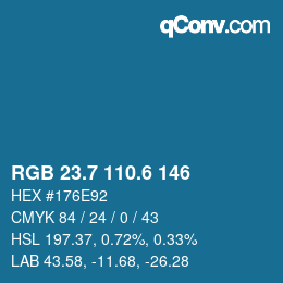 カラーコード: RGB 23.7 110.6 146 | qconv.com