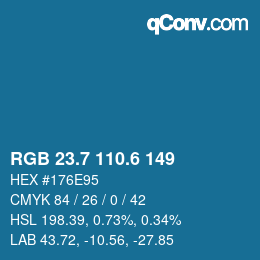 カラーコード: RGB 23.7 110.6 149 | qconv.com