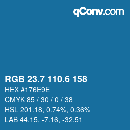 カラーコード: RGB 23.7 110.6 158 | qconv.com