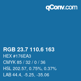 カラーコード: RGB 23.7 110.6 163 | qconv.com