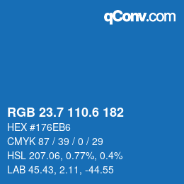カラーコード: RGB 23.7 110.6 182 | qconv.com