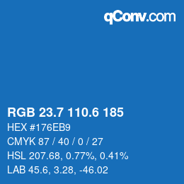 カラーコード: RGB 23.7 110.6 185 | qconv.com
