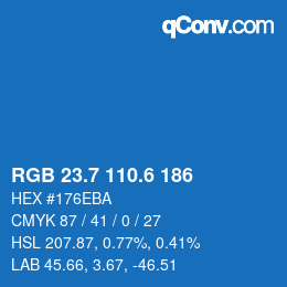 カラーコード: RGB 23.7 110.6 186 | qconv.com