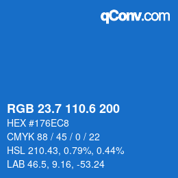 カラーコード: RGB 23.7 110.6 200 | qconv.com