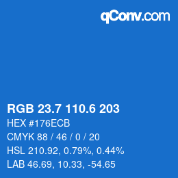 カラーコード: RGB 23.7 110.6 203 | qconv.com