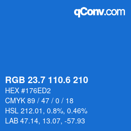 カラーコード: RGB 23.7 110.6 210 | qconv.com