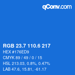 カラーコード: RGB 23.7 110.6 217 | qconv.com