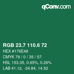 カラーコード: RGB 23.7 110.6 72 | qconv.com