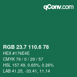 カラーコード: RGB 23.7 110.6 78 | qconv.com