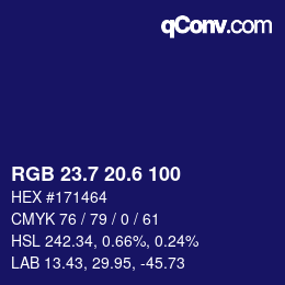 カラーコード: RGB 23.7 20.6 100 | qconv.com