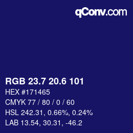 カラーコード: RGB 23.7 20.6 101 | qconv.com