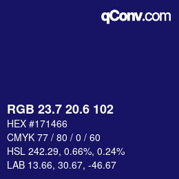 カラーコード: RGB 23.7 20.6 102 | qconv.com