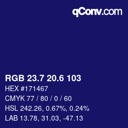 カラーコード: RGB 23.7 20.6 103 | qconv.com