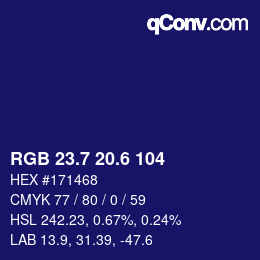 カラーコード: RGB 23.7 20.6 104 | qconv.com