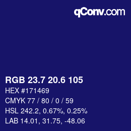 カラーコード: RGB 23.7 20.6 105 | qconv.com