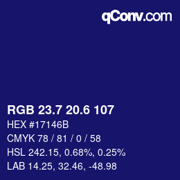 カラーコード: RGB 23.7 20.6 107 | qconv.com