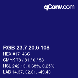 カラーコード: RGB 23.7 20.6 108 | qconv.com